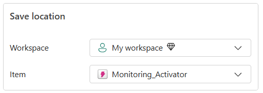 Skärmbild av skapa ett aviseringsfönster i Activator och spara platsen markerad.