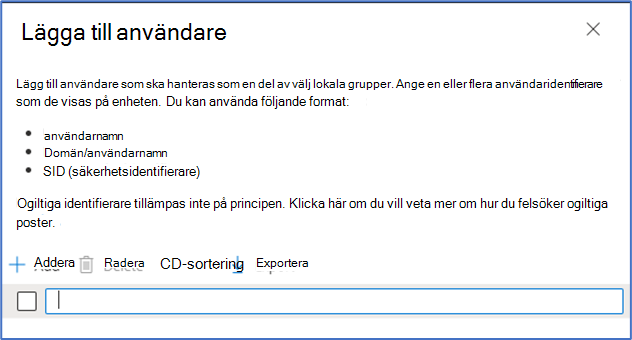 Skärmbild av sidan Lägg till användare i Intune administrationscenter.