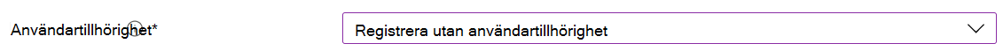I Intune administrationscenter och Microsoft Intune registrerar du iOS/iPadOS-enheter med hjälp av automatisk enhetsregistrering (ADE). Välj Registrera utan användartillhörighet.