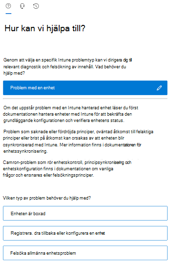 Skärmbild som visar filtrerade scenarioalternativ i Intune administrationscenter.