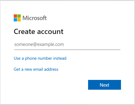 Skärmbild av registreringssidan för Microsoft Intune utvärderingskonto.