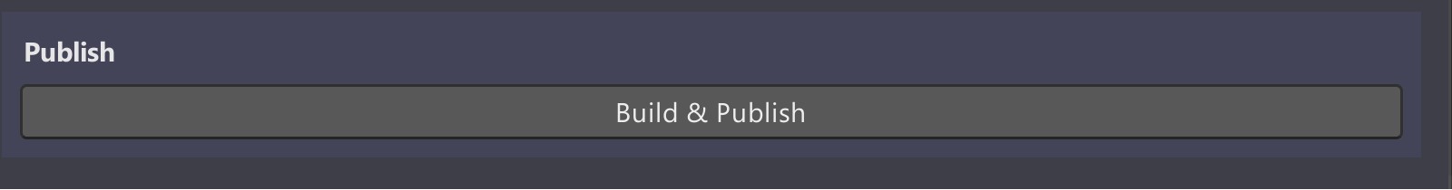 En skärmbild av den nedre delen av Mesh Uploader-fönstret med knappen Build & Publish (Skapa & Publicera)