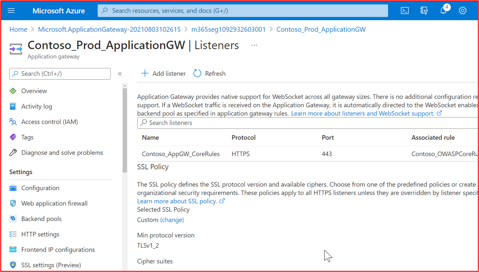 screenshot shows the incoming web connections using this WAF