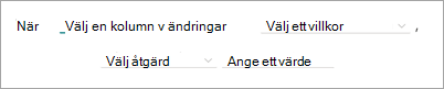 Skärmbild av sidan Skapa en regel som visar instruktionen startregel.