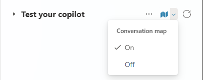 Skärmbild på knappen för konversationsmappning, med alternativet att visa den som standard.