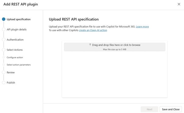 Ladda upp API-specifikation.