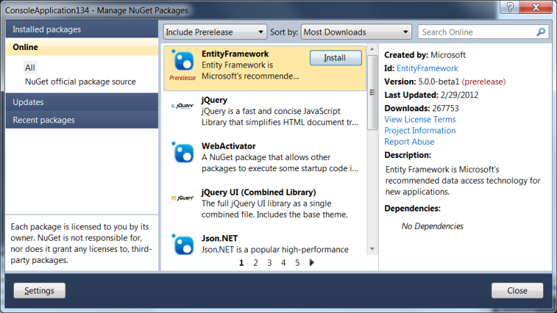 Visa förhandsversionspaket