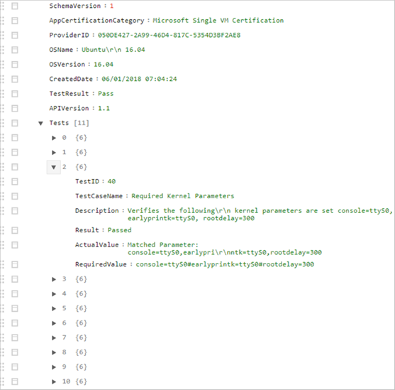 Fler testresultat i ett JSON-visningsprogram online.