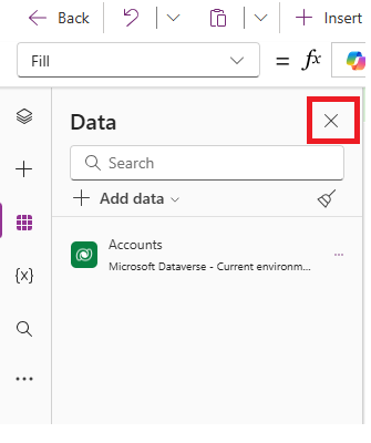 Skärmbild av fönstret Stäng ner data.