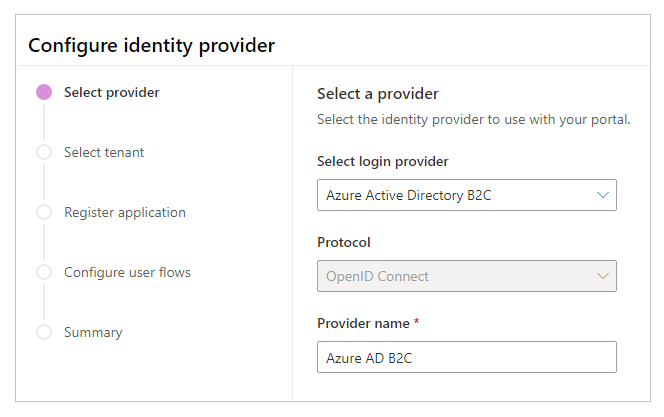 Azure AD B2C-providernamn.