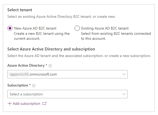 Skapa en ny Azure AD B2C-klientorganisation.