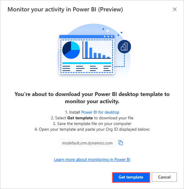 Alternativet att hämta Power BI-mallen.