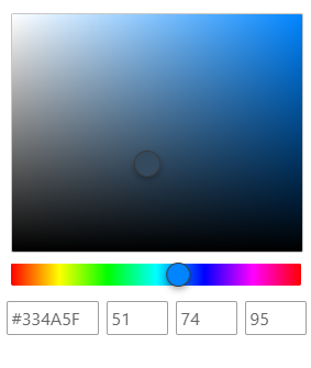 Screenshot showing theme color picker.