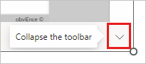 Skärmbild av Power BI-tillägget för powerpoint-kontrollen expandera/dölj verktygsfältet.