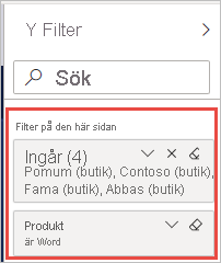 Screenshot of the Filters pane, highlighting the applied filters.