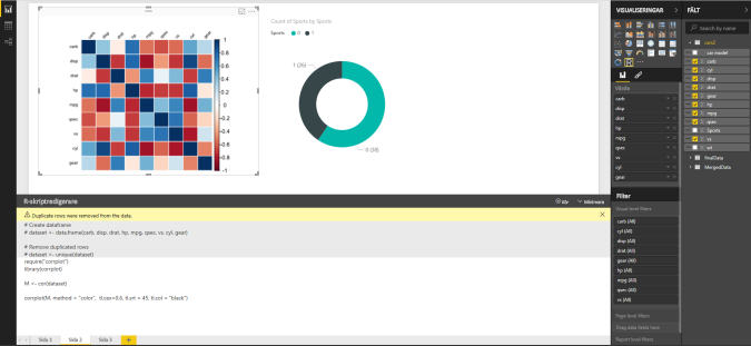 Screenshot of the Correlation plot code example.