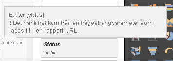 Screenshot of the Status filter for a report URL set to off.