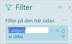 Screenshot of the Filters pane, highlighting the filter title.