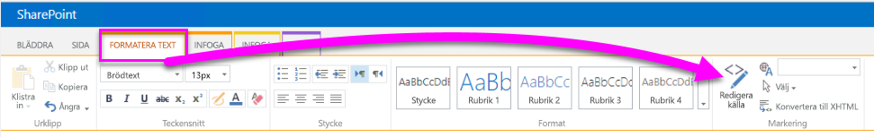 Skärmbild av Redigera källa.