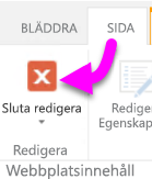 Skärmbild av Sluta redigera.