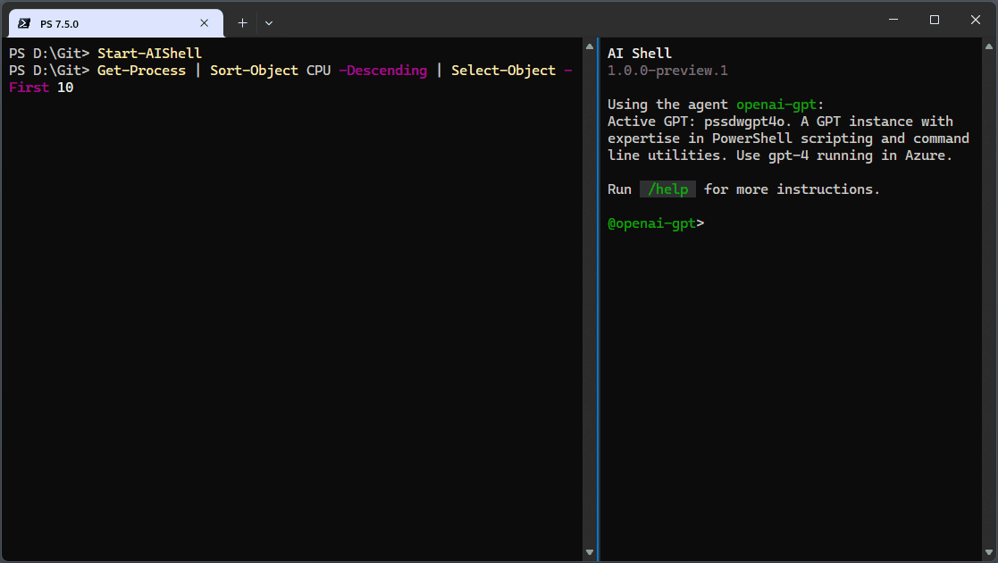 En animering med Invoke-AIShell.
