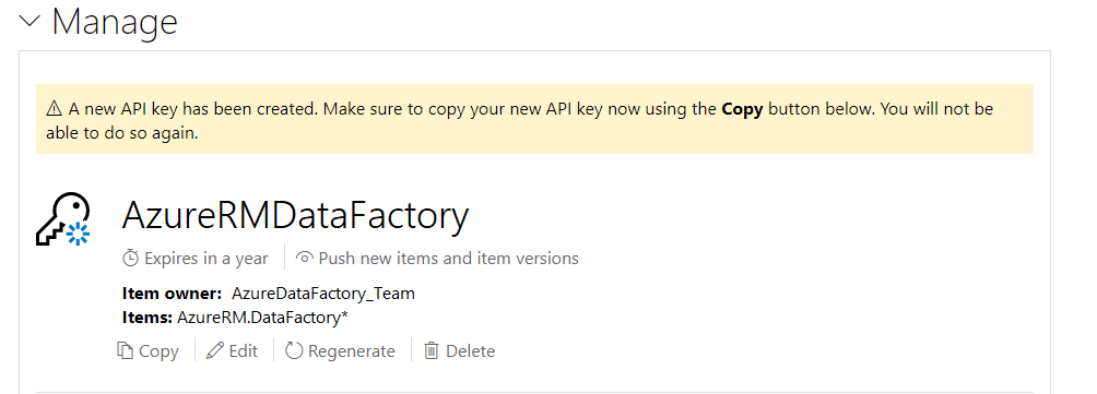 Hämta nytt API-nyckelvärde