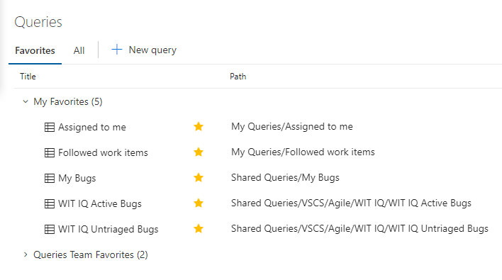 New queries directory pages