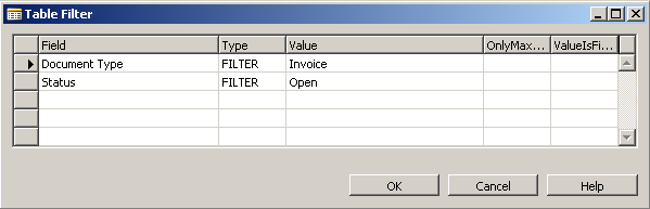 NAVRTCCueTableFilterExample Shows the table filter setup for a Cue