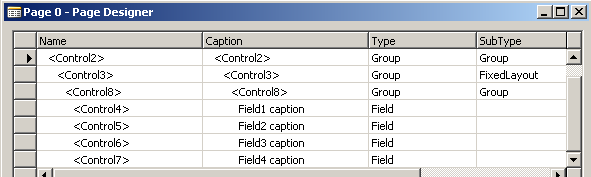 NAVRTCFixedLayoutPageDesignerGroup FixedLayout group example in Page Designer