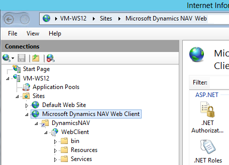 NAVWebClientIIS The NAV Web client structure on IIS