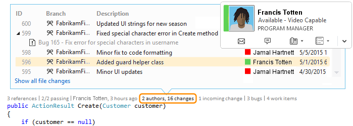 CodeLensContactItemOwner Contact the owner of an item