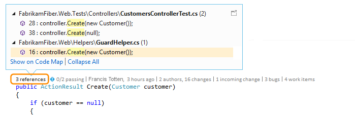 CodeLensViewReferencesList CodeLens - Choose references indicator