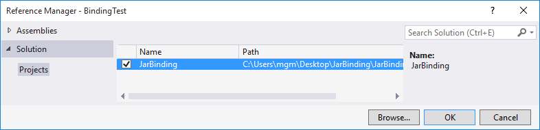 Select JarBinding project