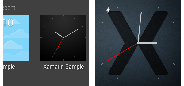 Improved analog face in picker and on device Screenshot shows an improved analog face in picker and on device.