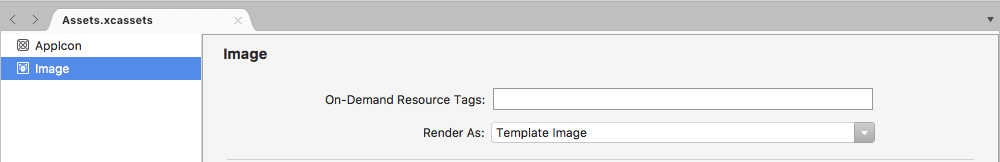 The Render Mode set to Template Image