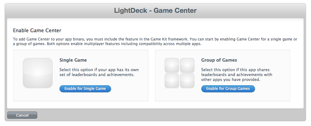 Activate Game Center