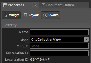 Set the class to CityCollectionView
