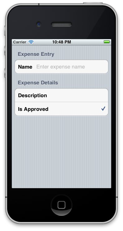 In this example, we'll build a simple data entry screen as shown here