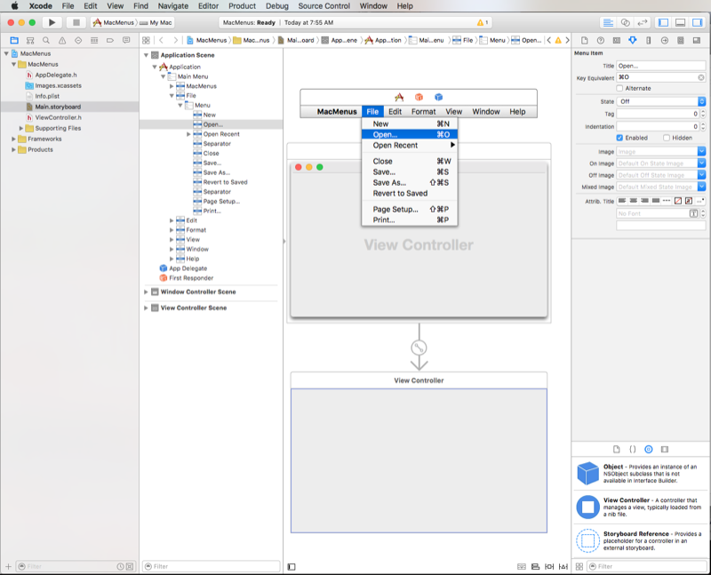Editing a menu's attributes Editing a menu's attributes