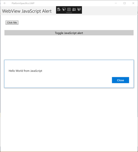 WebView JavaScript alert platform-specific WebView JavaScript alert platform-specific