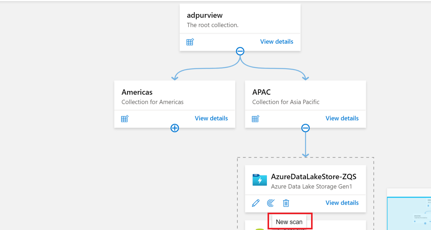 Screenshot that shows the data source with the new scan icon