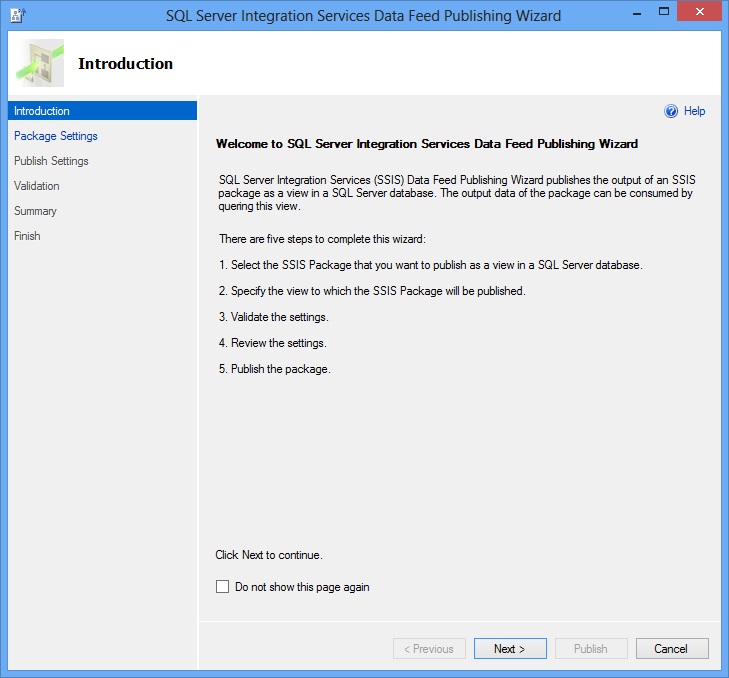 Data Feed Publishing Wizard - Introduction Page Data Feed Publishing Wizard - Introduction Page