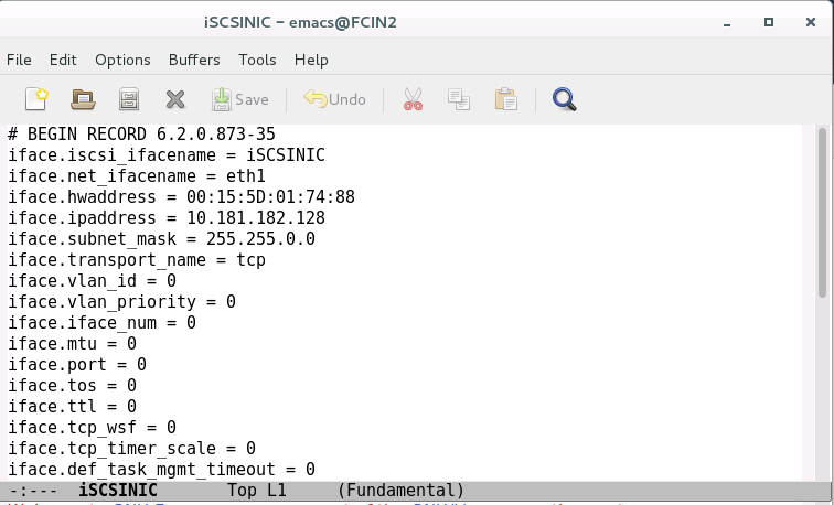 Skärmbild av filen med värdena helt ifyllda.