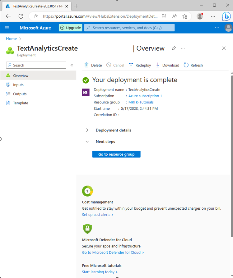 Screenshot of the Overview screen.