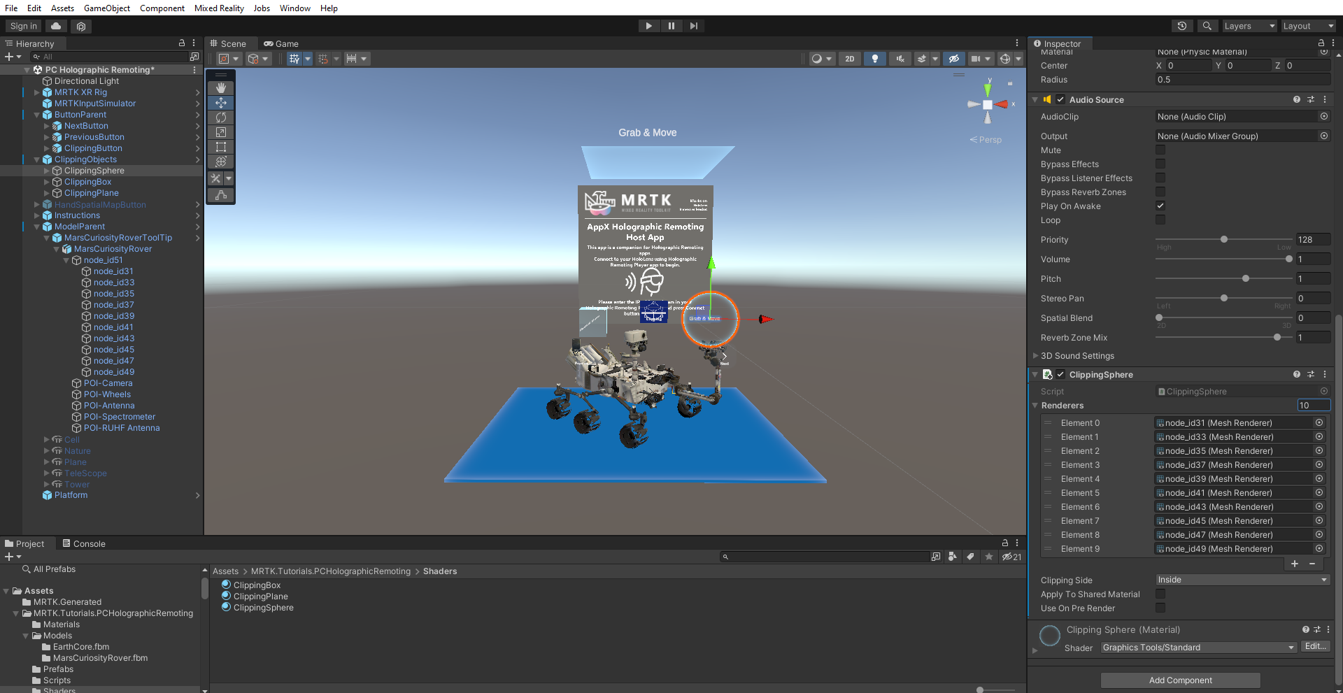 Screenshot of configuring Clipping Objects to enable clipping feature.