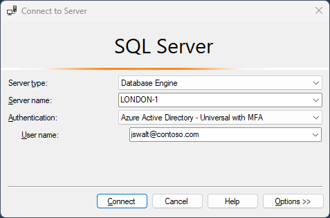 Screenshot showing SQL Server Management Studio with authentication dialog.