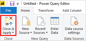 Stäng och tillämpa i Power BI