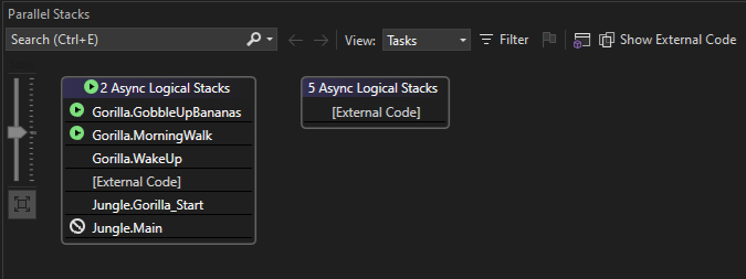 Skärmbild av Uppgiftsvyn efter F5.