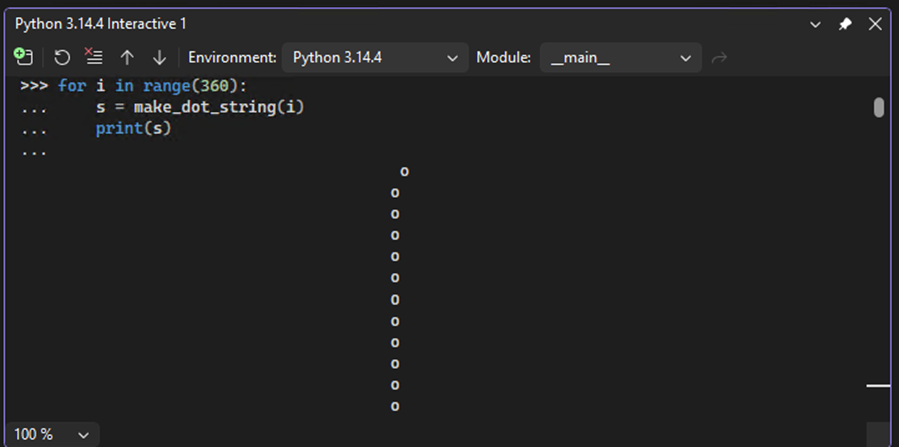 Skärmbild som visar hur du klistrar in flera kodrader i det interaktiva fönstret i Visual Studio.