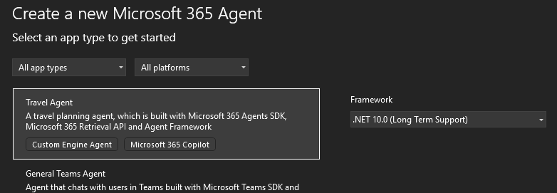 Resebyråmall i Visual Studio